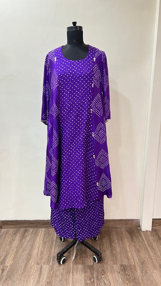 A-line Bandhani Coord Set