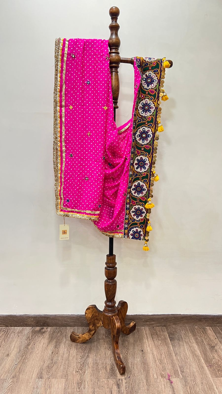 Bandhani With Patchwork Dupatta