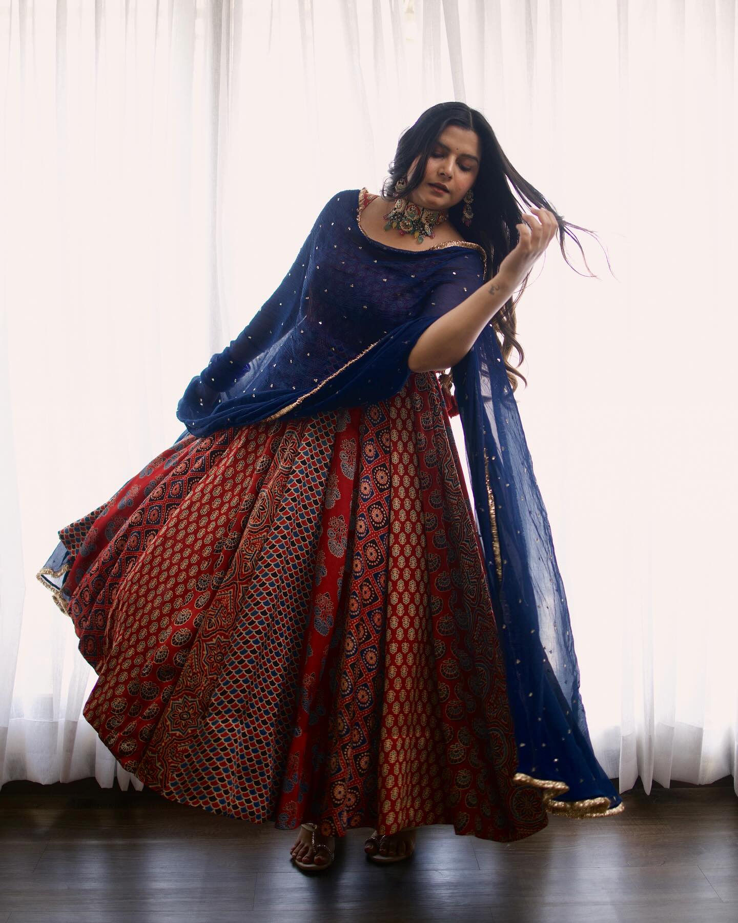 Radhika Bhardwaj Ajrakh Anarkali Set