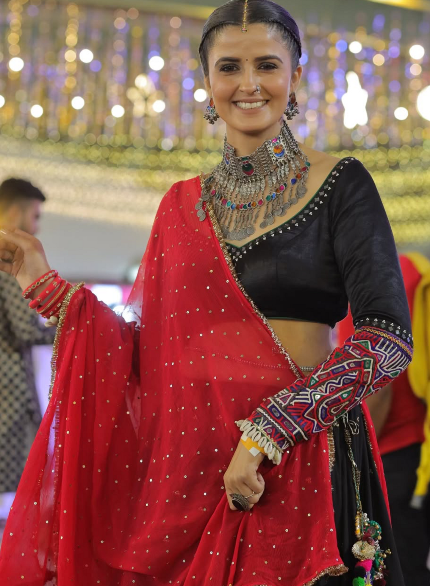Black Heavy Lehenga Set