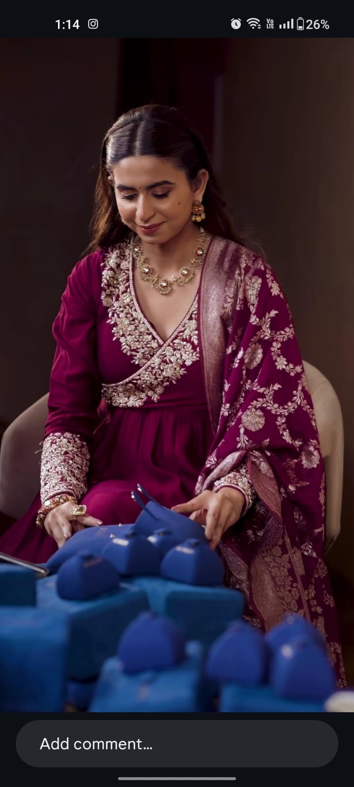 Kinjal Dave Angarkha Set - Anjanase