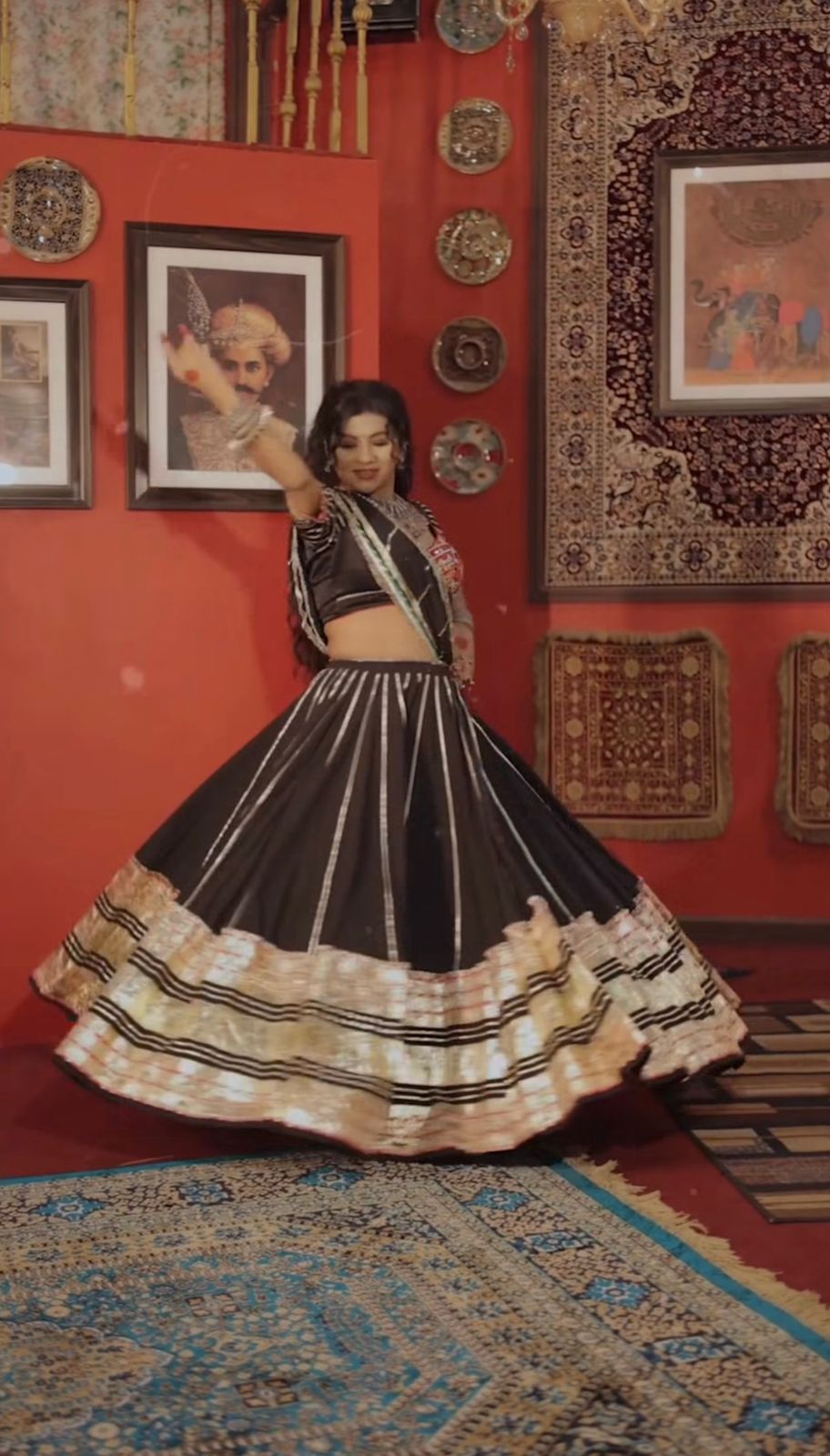 Sana Ghauri Black Lehenga set