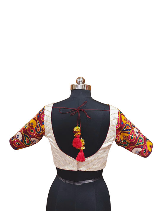 White Patch Blouse - Anjanase