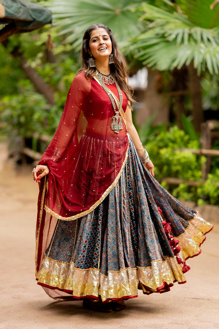 Modal Multikali Lehenga Set - Anjanase