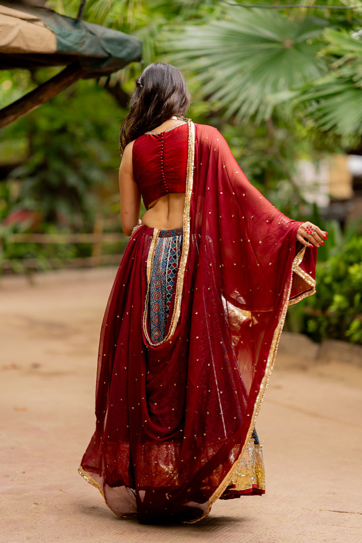Modal Multikali Lehenga Set - Anjanase