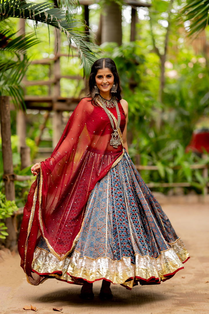 Modal Multikali Lehenga Set - Anjanase