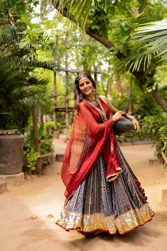 Modal Multikali Lehenga Set - Anjanase