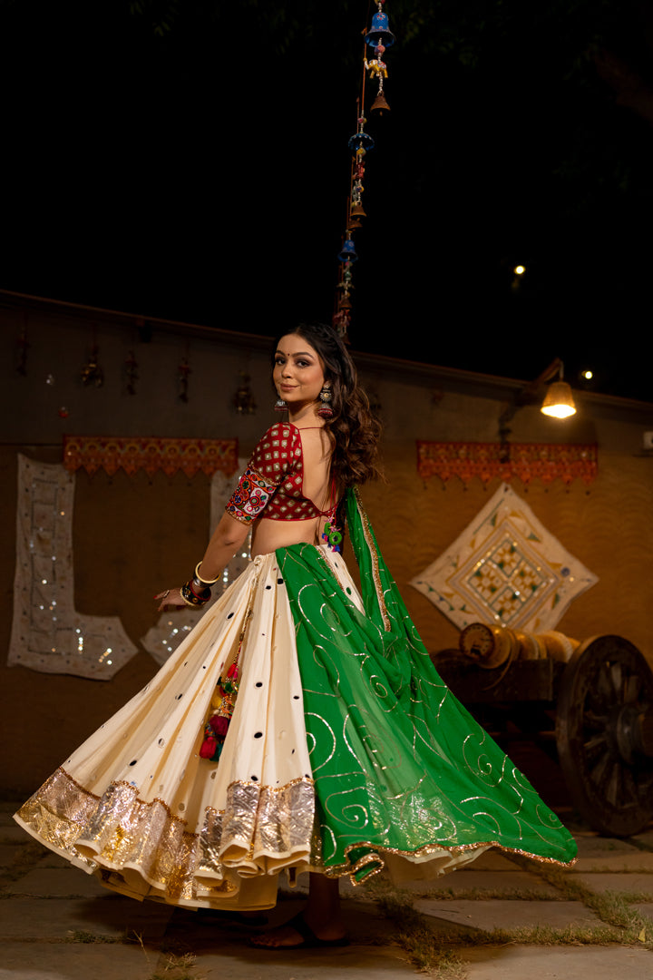 White Mirror Cotton Skirt - Anjanase