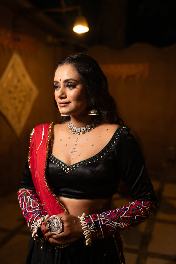 Black Mirror Lehenga Set - Anjanase