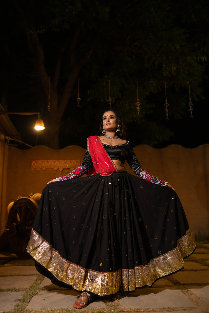 Black Mirror Lehenga Set - Anjanase