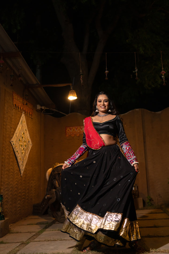 Black Mirror Lehenga Set - Anjanase