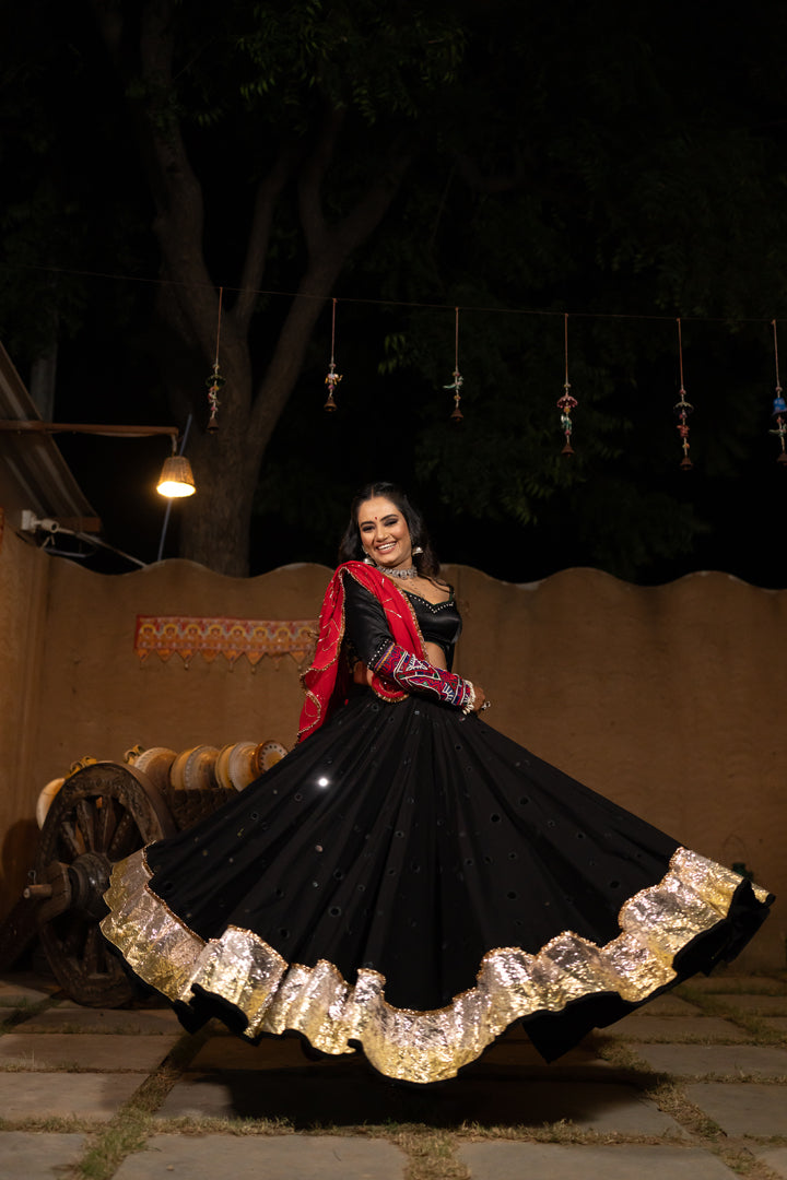 Black Mirror Lehenga Set - Anjanase