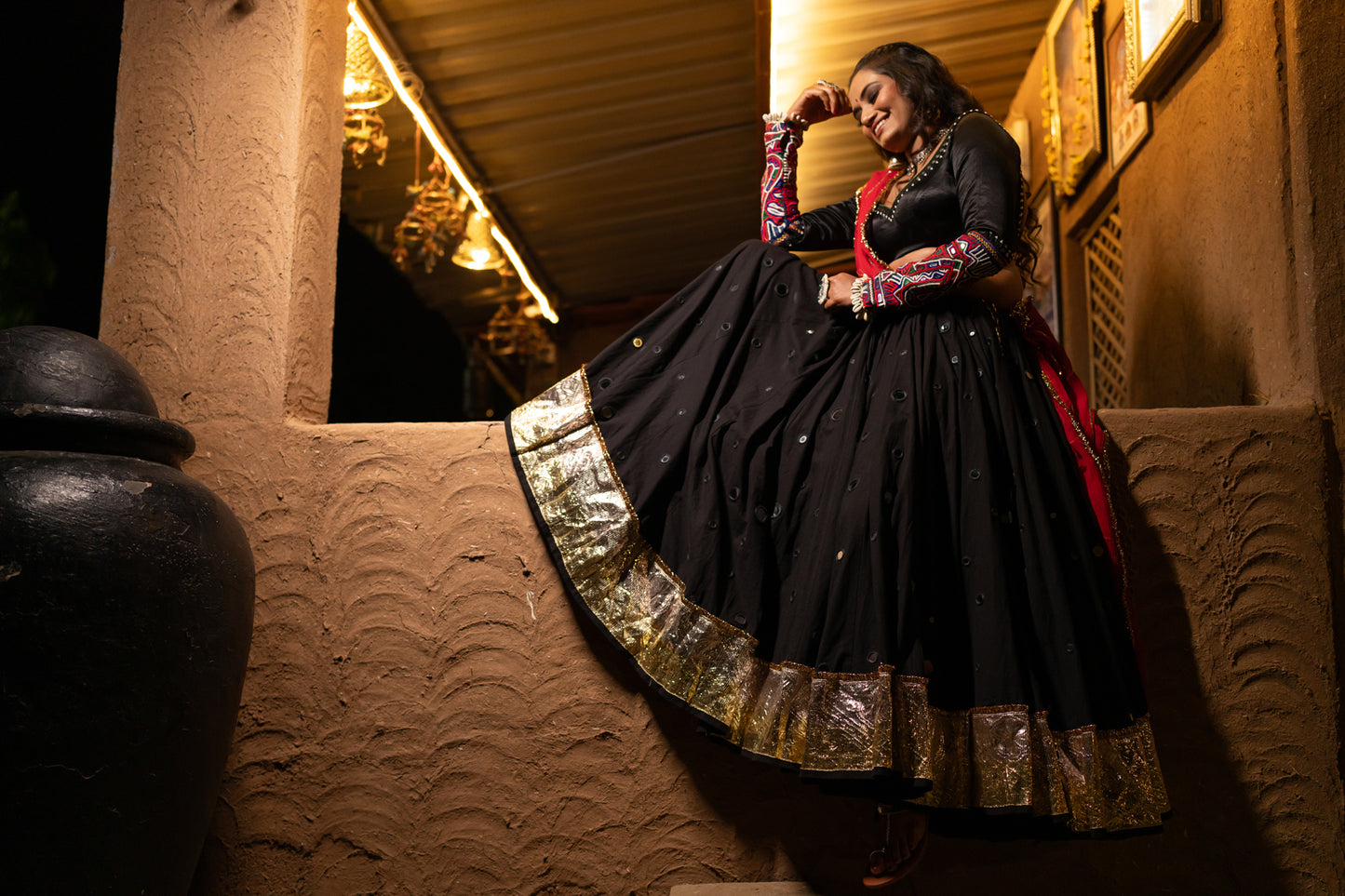 Black Mirror Lehenga Set - Anjanase