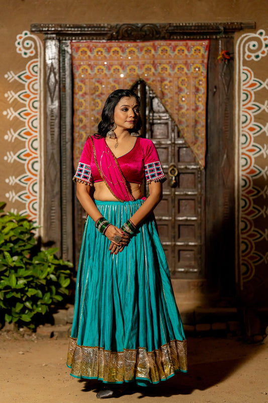 Firozi Lehenga Set - Anjanase