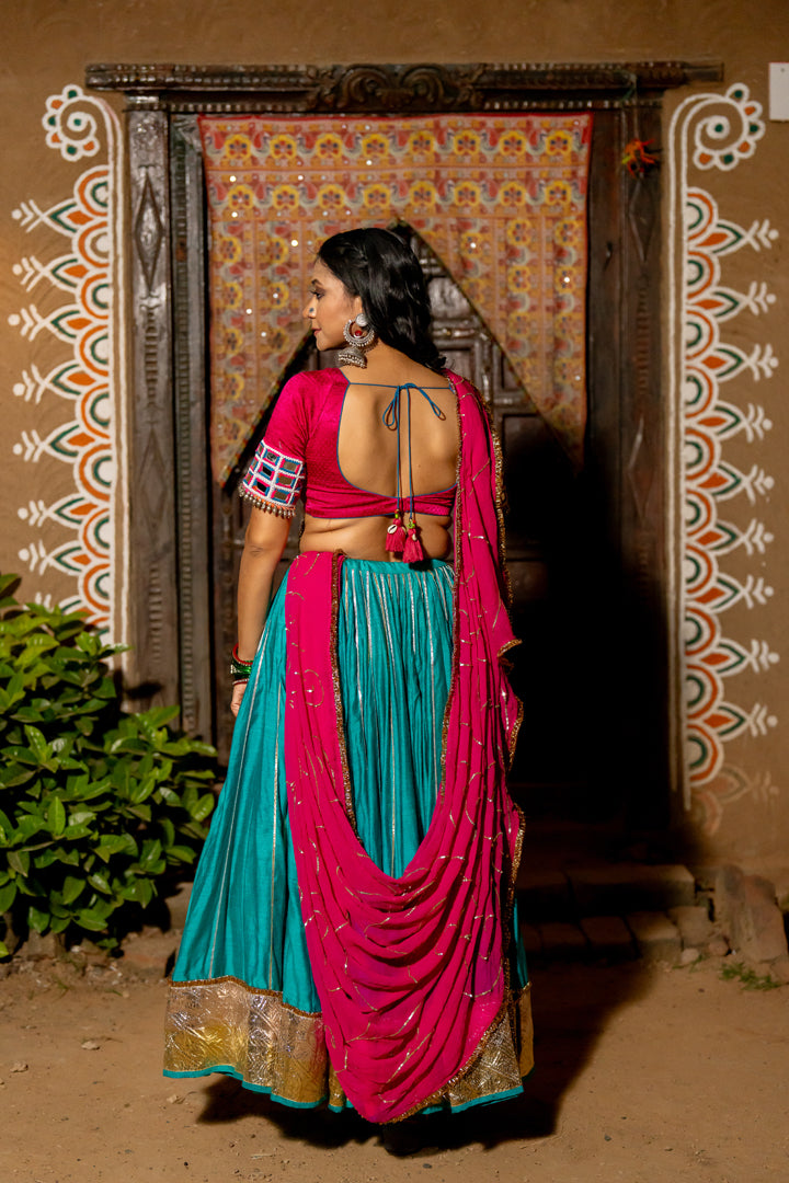 Firozi Lehenga Set - Anjanase