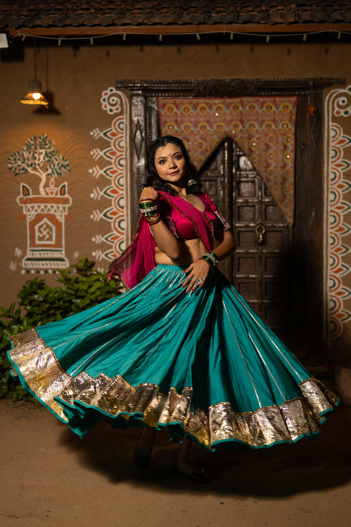 Firozi Lehenga Set - Anjanase