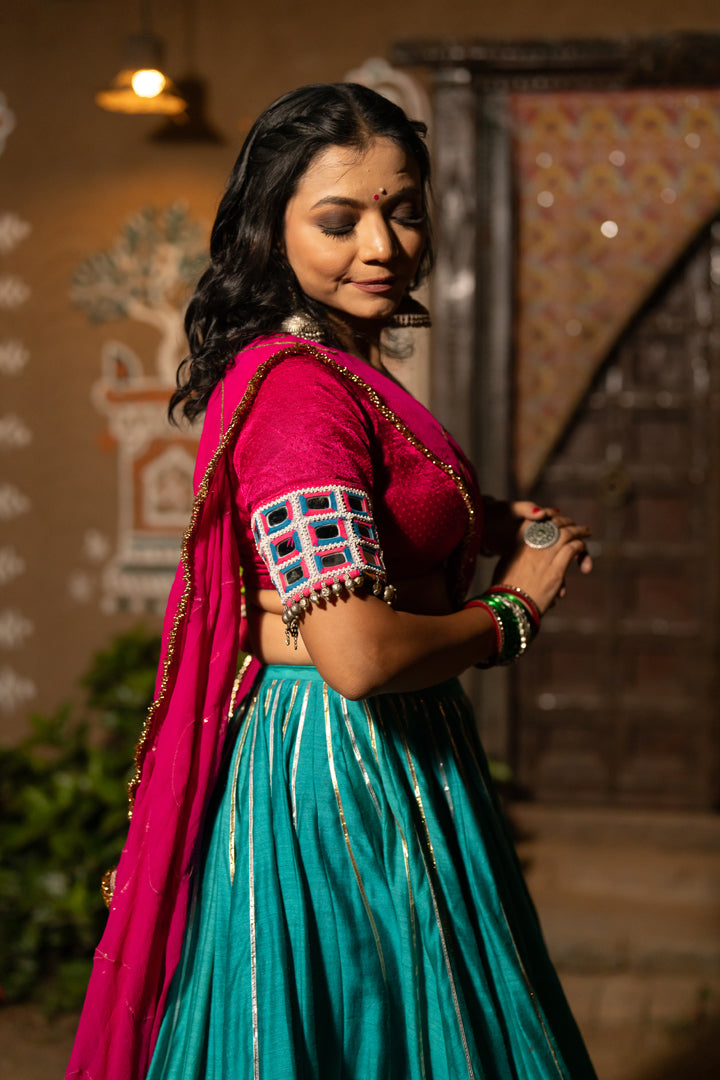 Firozi Lehenga Set - Anjanase