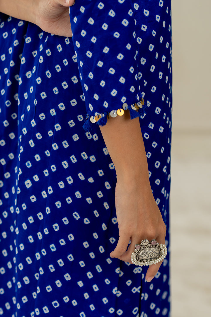 Blue Bandhani Coord Set - Anjanase