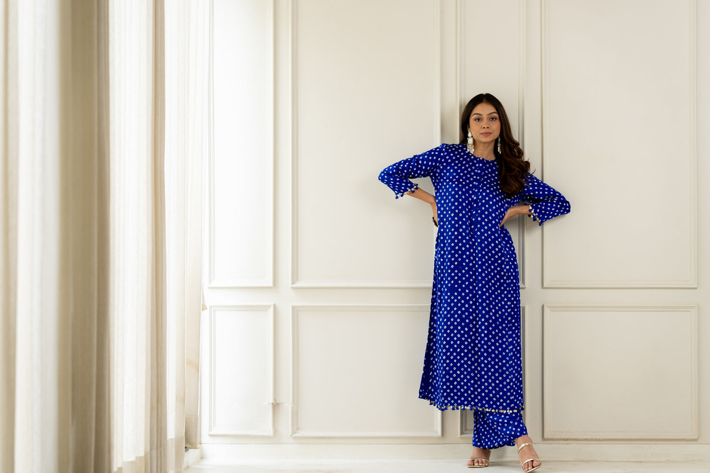 Blue Bandhani Coord Set - Anjanase