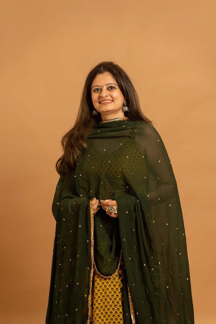 Ajrakh Anarkali set - Anjanase