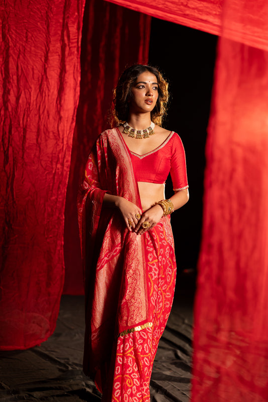 bandhani saree