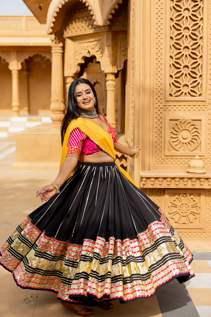 Black Leheriya Skirt