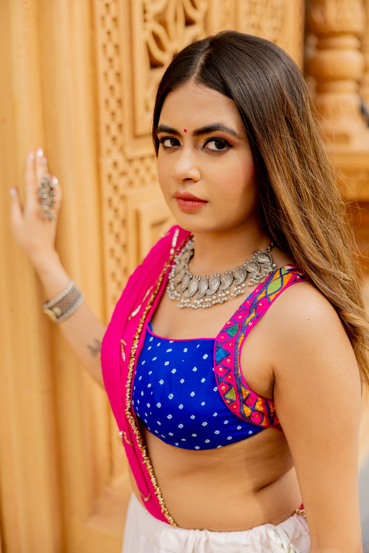 White Gradation Lehenga Set