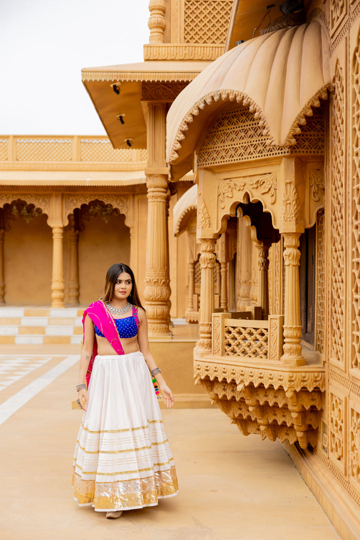 White Gradation Lehenga Set