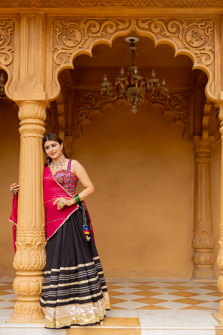 Black Toi Gradation Lehenga Set