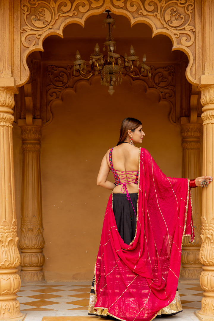 Black Toi Gradation Lehenga Set