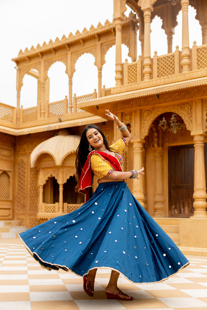 Teal Blue Mirror Skirt