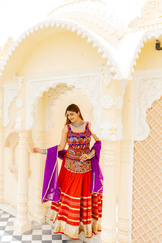 Rust Gradation Lehenga Set