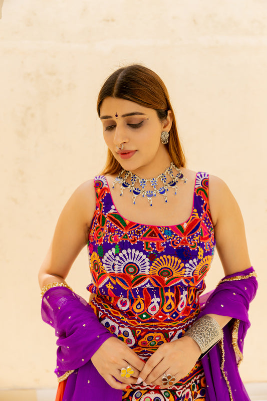 Rust Gradation Lehenga Set