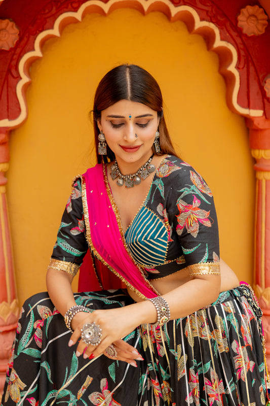Black Printed Blouse