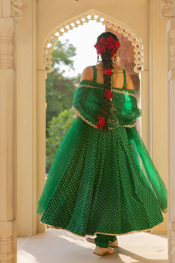 Elegant Bandhani Anarkali with classic ethnic detailing