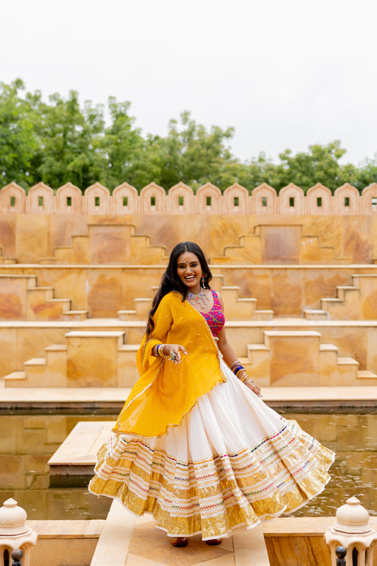 White Gradation Skirt