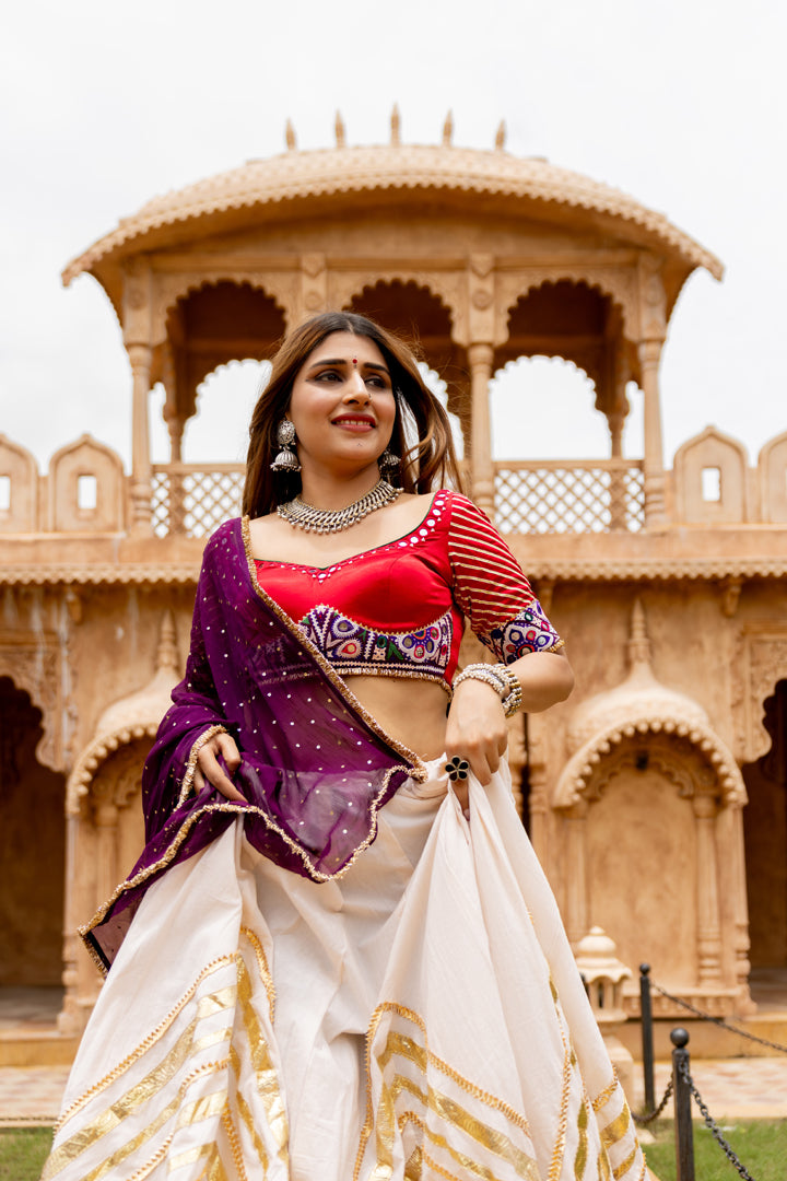 Off White Lehenga Set