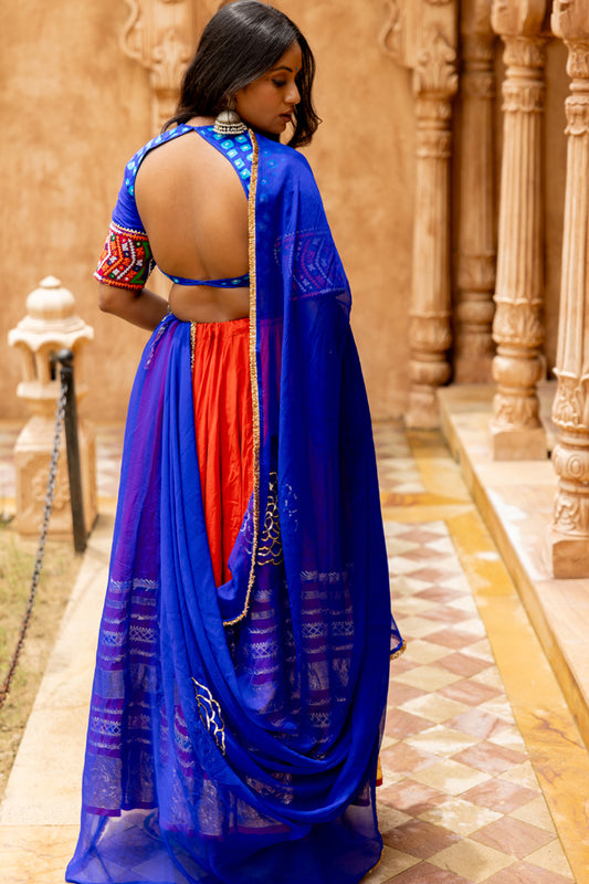 Blue Bandhani Blouse