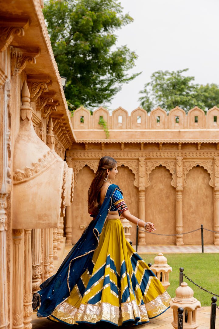 Mustard Green Cotton Skirt