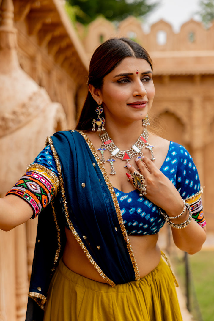 Blue Bandhani Blouse