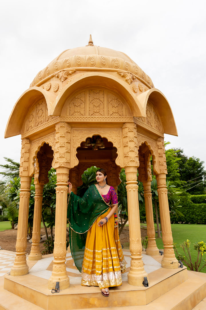 Mustard Gradation Lehenga Set