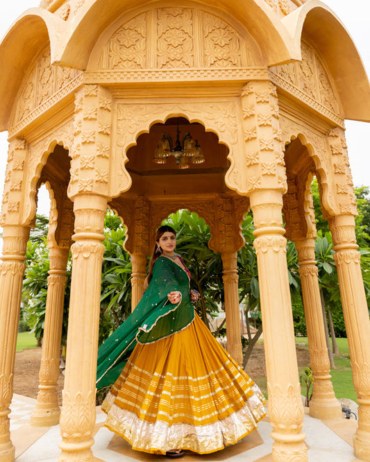 Mustard Gradation Lehenga Set