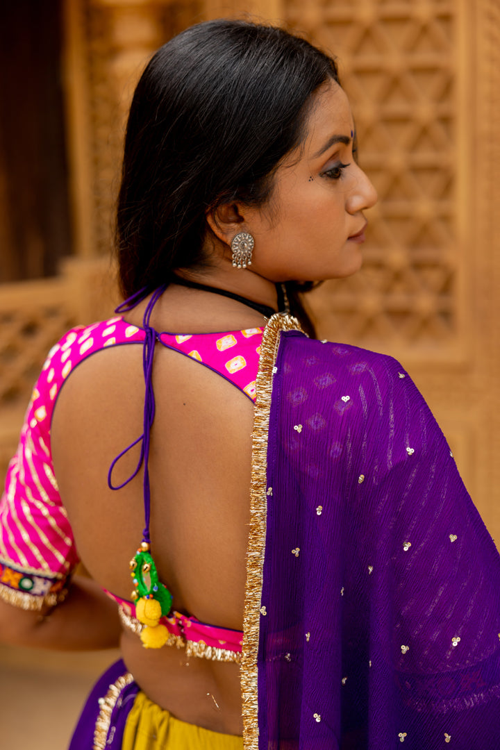 Pink Bandhani Blouse