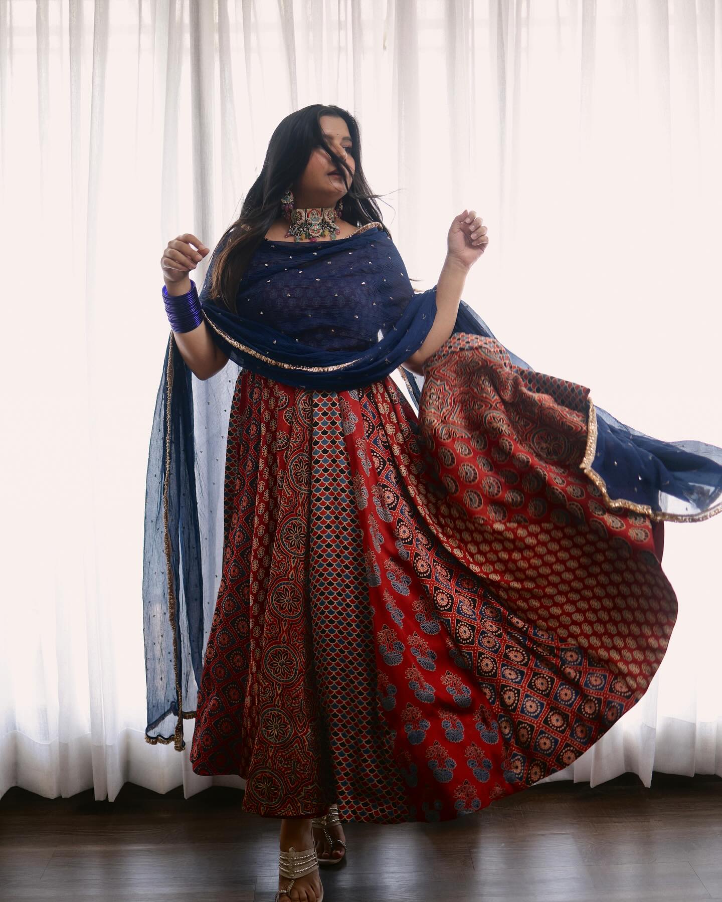 Radhika Bhardwaj Ajrakh Anarkali Set