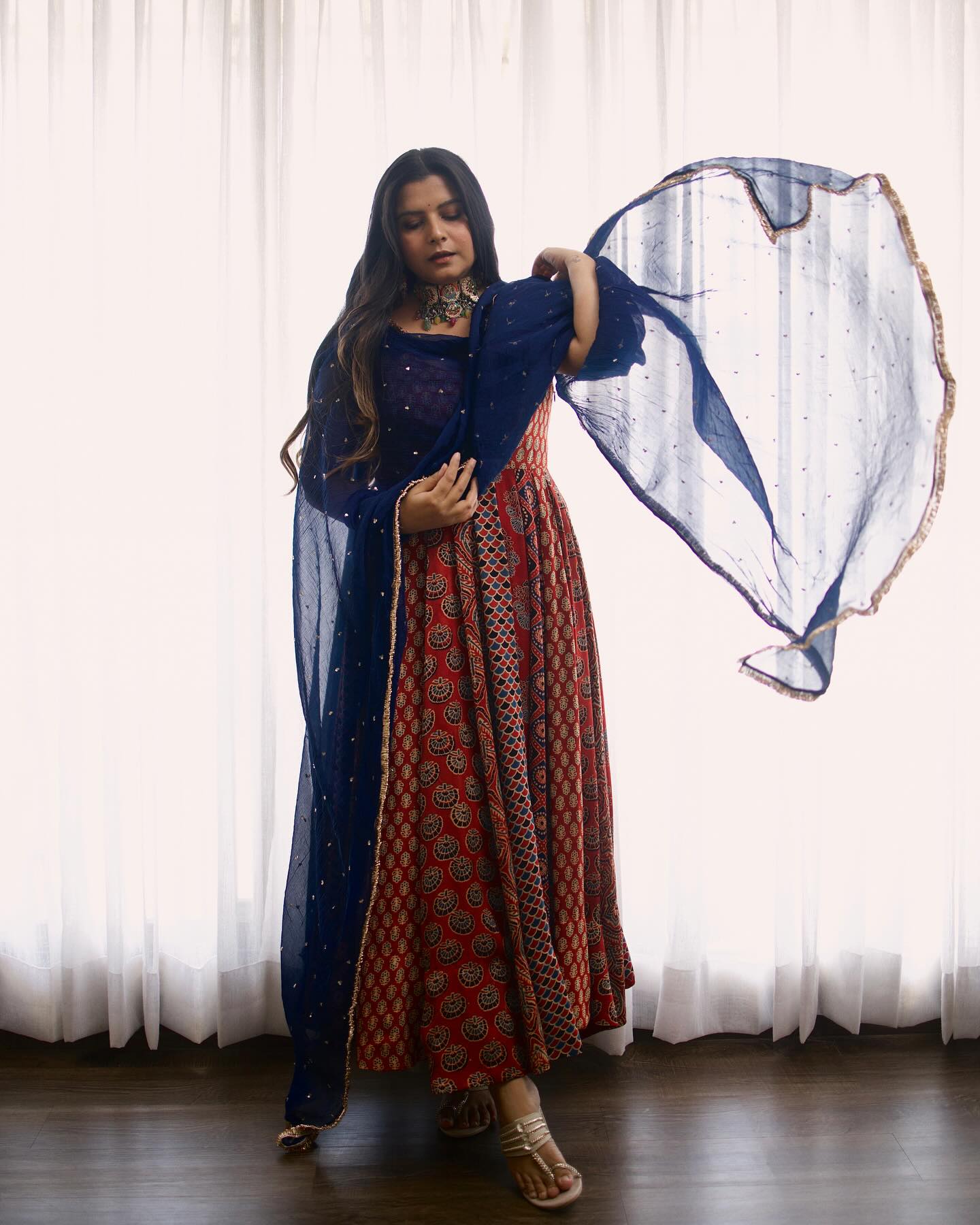 Radhika Bhardwaj Ajrakh Anarkali Set