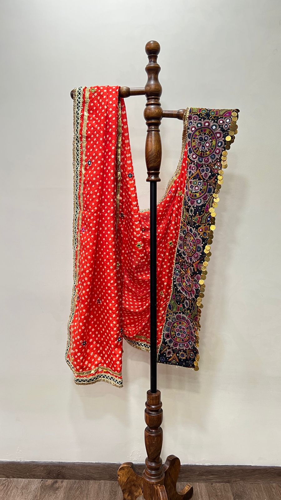 Bandhani With Patchwork Dupatta