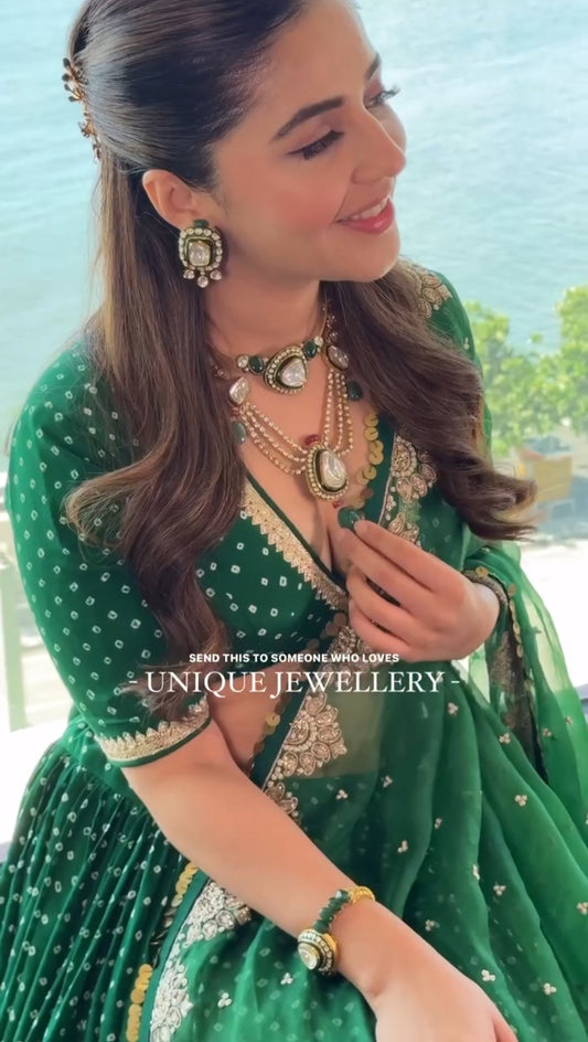 Isha Multani Green Lehenga Set