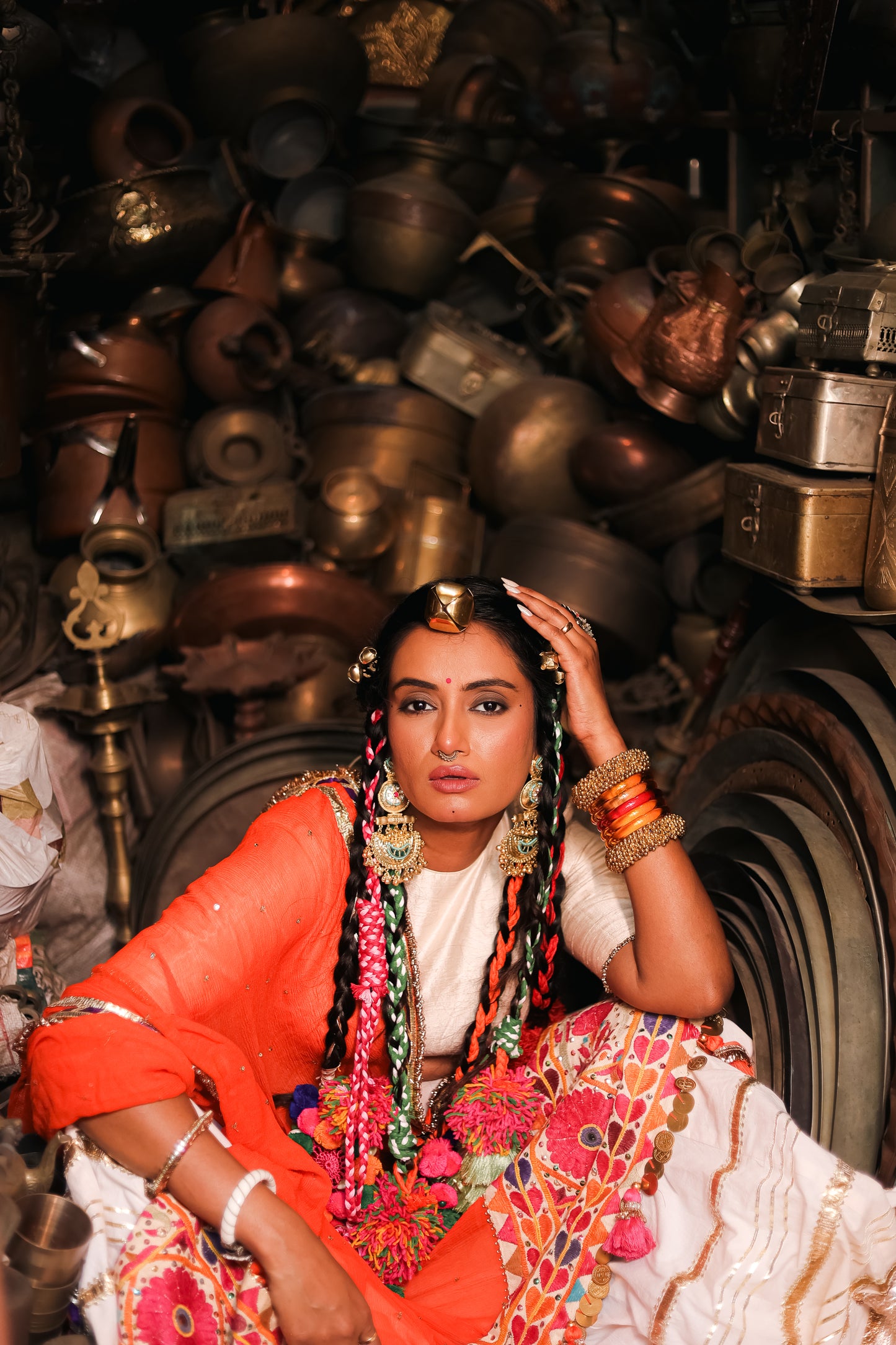 White Gradation Lehenga Set