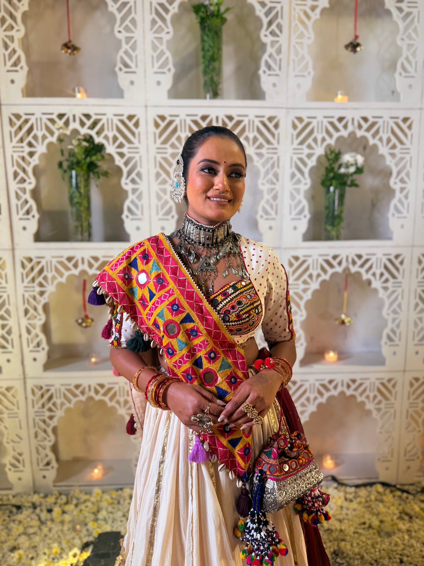 White Cotton Lehenga Set