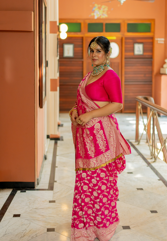Gulaal Banarasi Saree - Anjanase